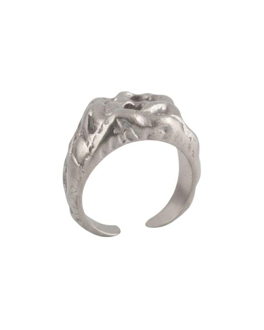 LINYA JEWELLERY Metallic Deka Amorphous Rectangular Matte Ring