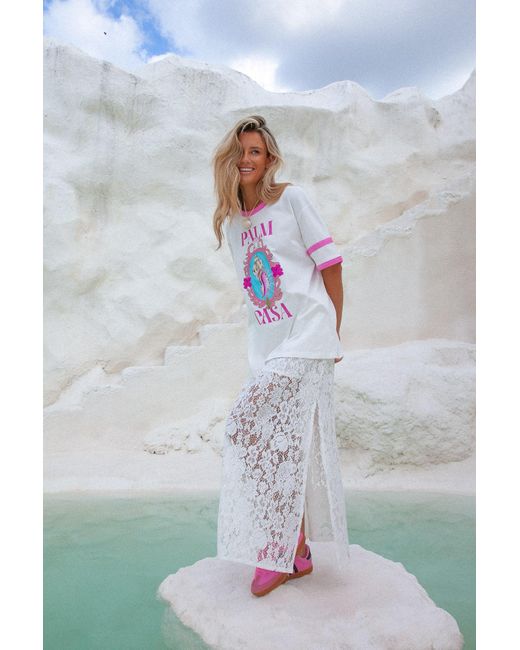Palm Collective White Neutrals Balboa Lace Skirt