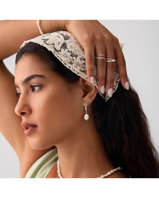 Vanhi White 14K Solid Shell Flat Back Stud