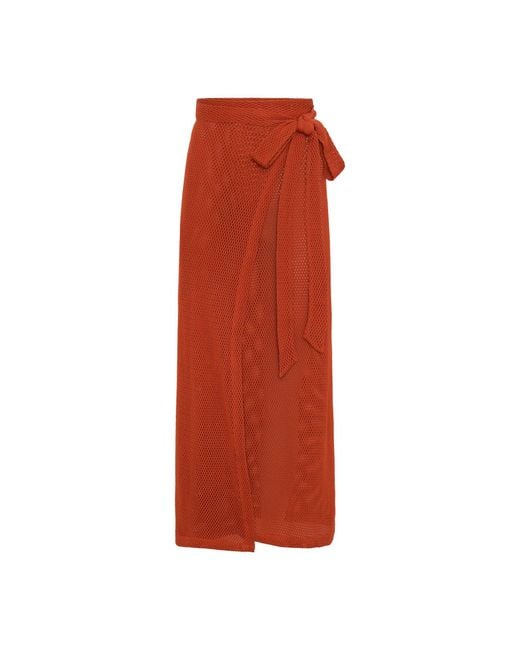 ARMS OF EVE Red Verona Wrap Skirt