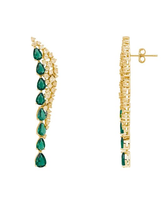 Latelita London Blue Baroness Gemstone Drop Earrings Emerald