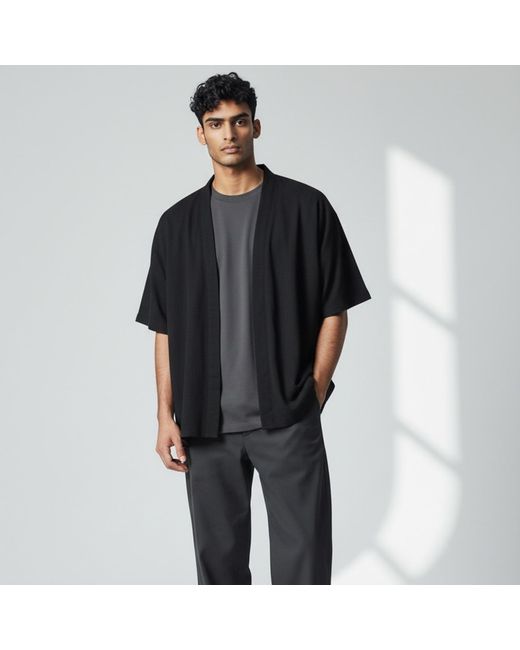 ORIGIN OF HEARTS Black Mamba Linen Kimono For Effortless Resort Dressing for men