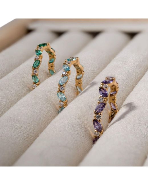 Belinda Jewelz Metallic Aquamarine Marquise Birthstone Infinity Ring
