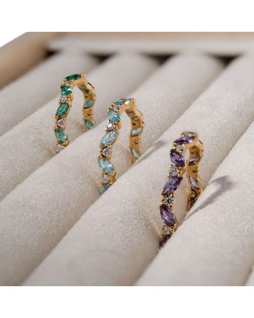Belinda Jewelz Metallic Aquamarine Marquise Birthstone Infinity Ring