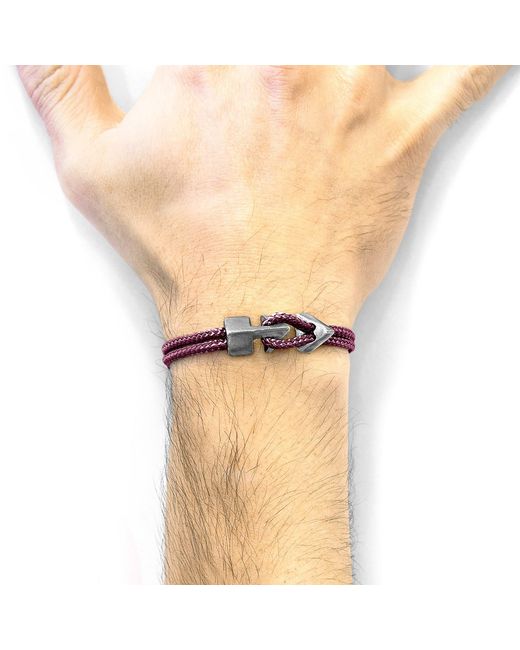Anchor and Crew Purple Aubergine Brixham & Rope Bracelet for men