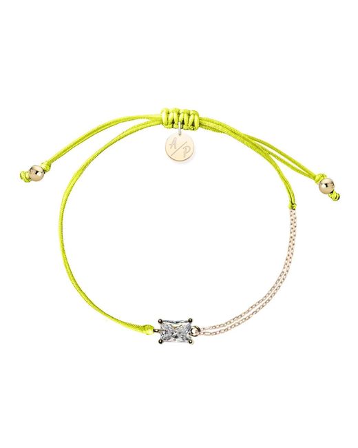 Adriana Pappas Designs Metallic Cz Emerald Cut Bracelet On Colored Cord