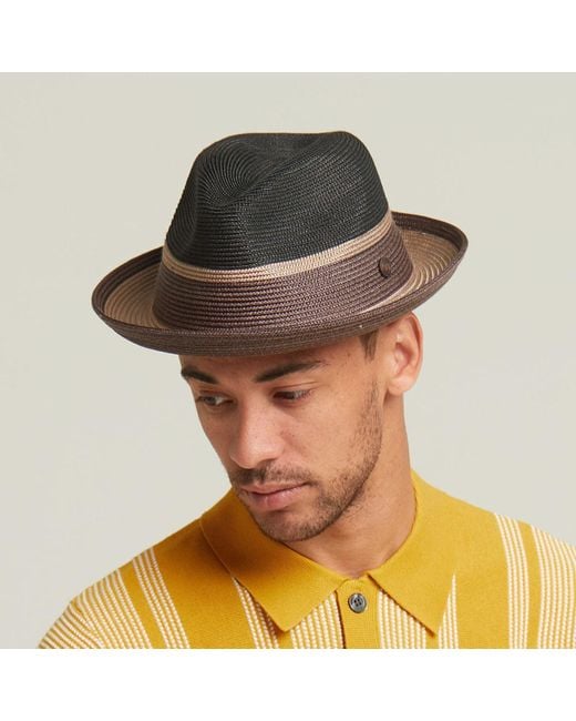 Dasmarca Hats Brown Dasmarca Verona And Summer Two Tone Straw Lightweight Fedora Hat For And for men