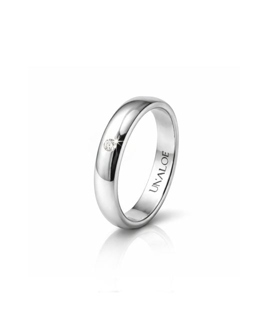 Unaloe White Smooth Sterling Band Ring With Diamond: A Symbol Of Inner Strength And Light