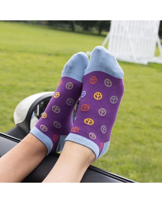 Peper Harow - Made in England Purple Peace Trainer Socks –