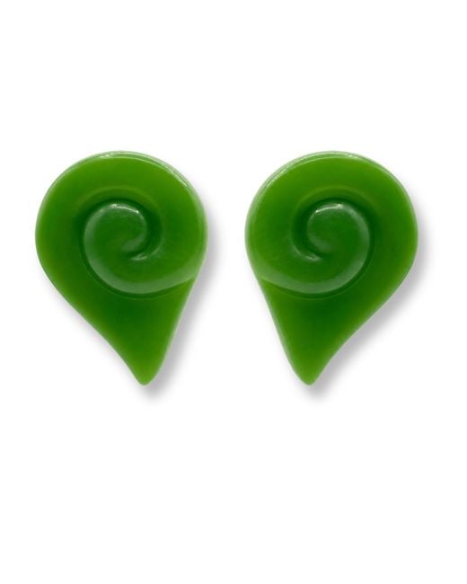 Michael Nash Jewelry Green Brigite Matte Forest Resin Earrings