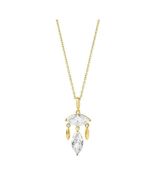 SHYMI Metallic Marquise Chandelier Necklace