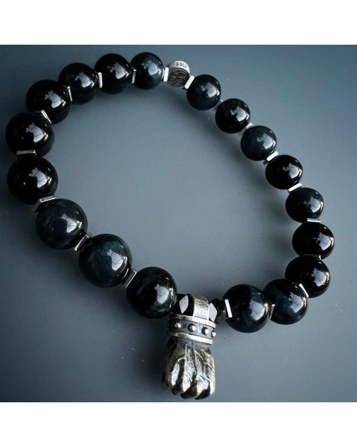 Ebru Jewelry Black Tiger's Eye Powerful Bracelet for men