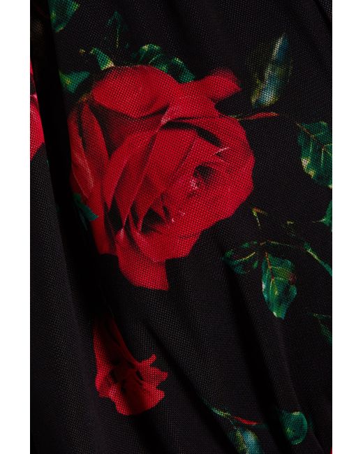 Sarvin Red Ruched Sleeveless Bodycon Dress