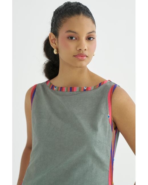 Maison Qala Gray Secret Margin Dress