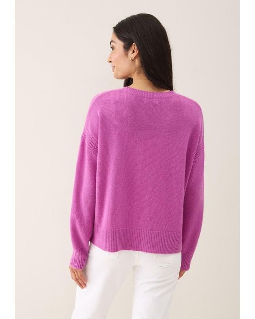 Loop Cashmere Pink Shell Edge Cardigan