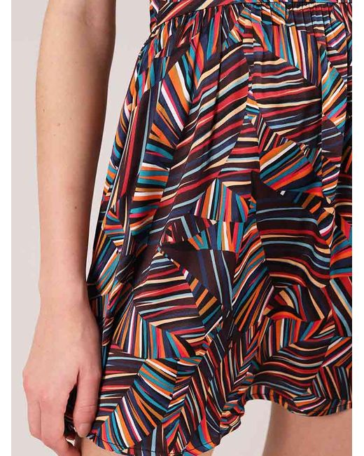blonde gone rogue Multicolor Beachy Halter Neck Mini Dress, Upcycled Viscose