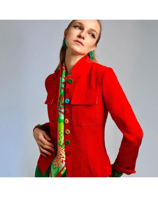 Beatrice von Tresckow Red Tessie Cotton Jacket