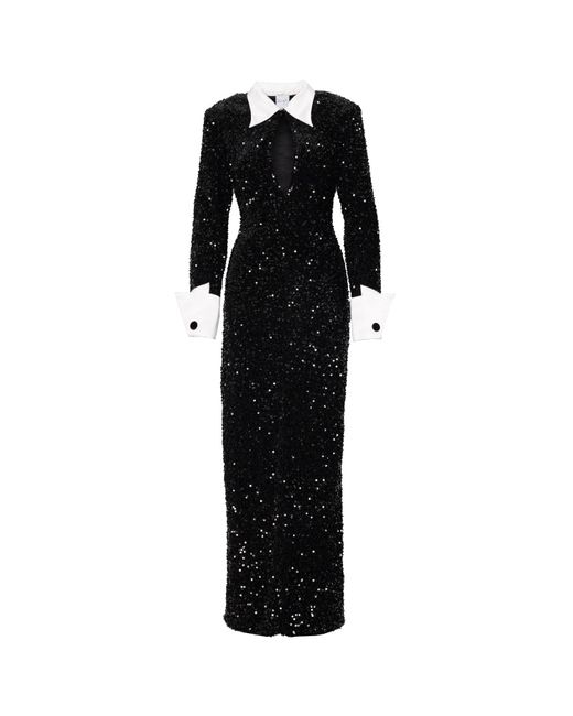 Ofuure Black Kali Keyhole Sequin Maxi Dress