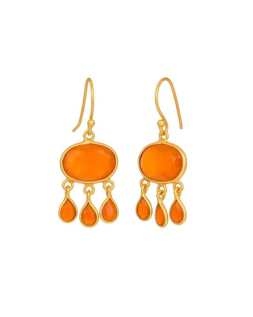Opium Jewels Orange Raindrop Earrings