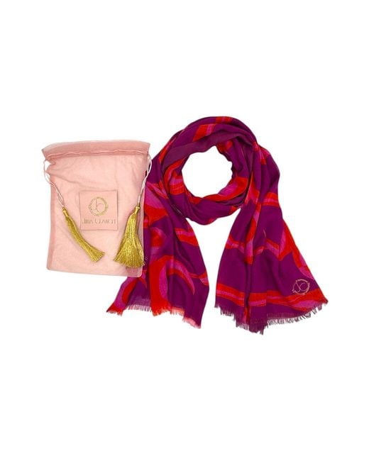 Julia Clancey Red Jcjc Claret Modal Reversible Scarf