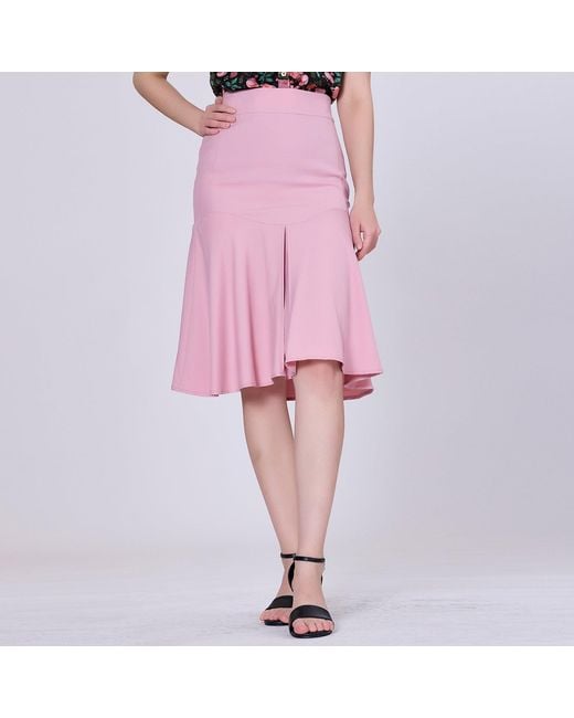 Smart and Joy Pink Wide Ruffle Skirt