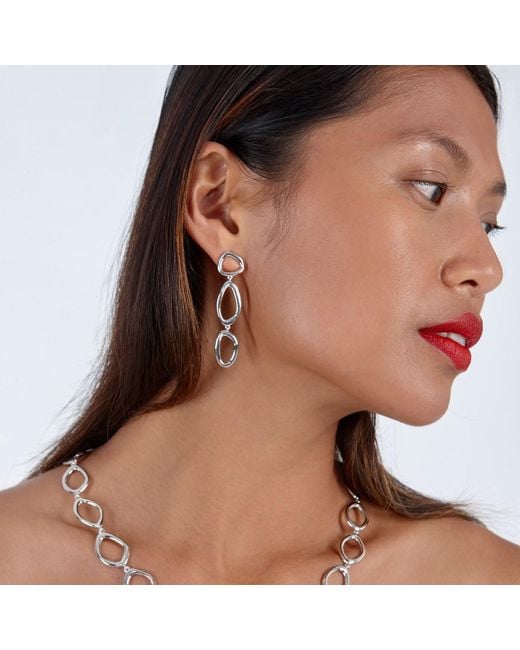 Lucy Quartermaine White Volcan Drop Earrings