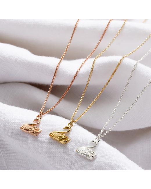 Posh Totty Designs Metallic Sterling Soulmate Swan Charm Necklace