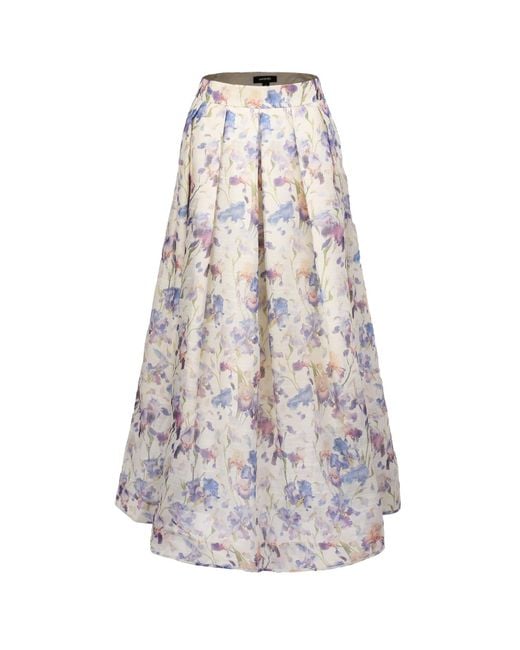 Smart and Joy Multicolor Flower Print A-line Organza Skirt
