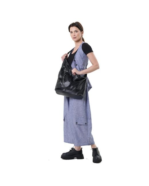 Metamorph Black Asymmetric Leather Bag