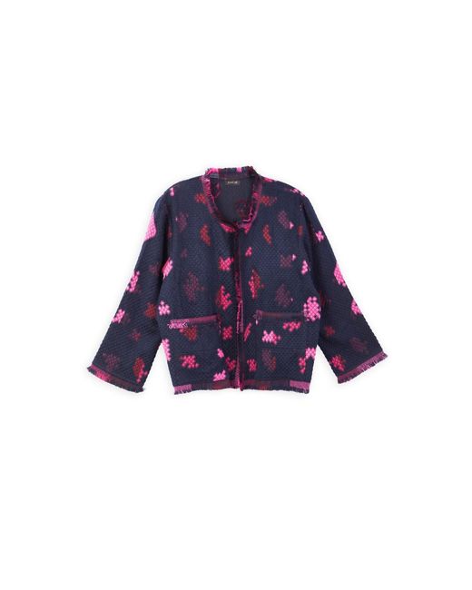 Saachi Blue Abstract Bloom Short Jacket