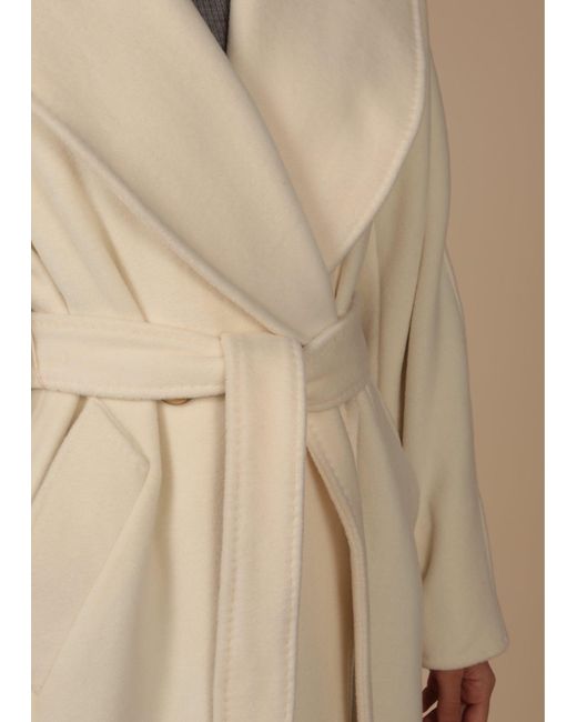 Santinni Natural 'Hepburn' 100% Italian Virgin Wool & Cashmere Coat