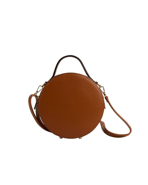 Betsy & Floss Brown Rome Round Circle Crossbody Bag