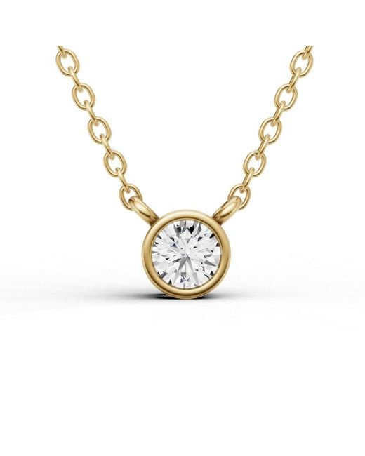 SEREIA OFFICIAL Metallic 14K 0.25 Ct Lab-Grown Diamond Solitaire Pendant