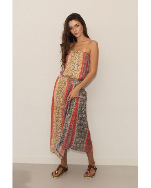 Muche Et Muchette Orange Avi Bustier Maxi Dress
