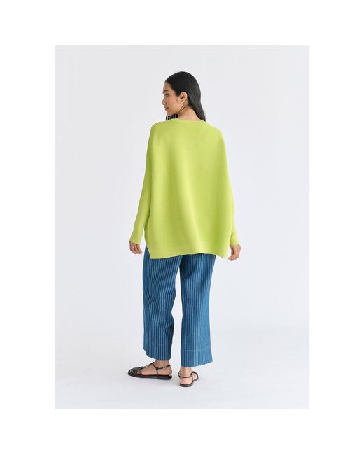 Paisie Green Ribbed Jumper