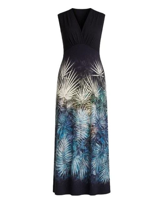 Conquista Blue Empire Waist Maxi Dress