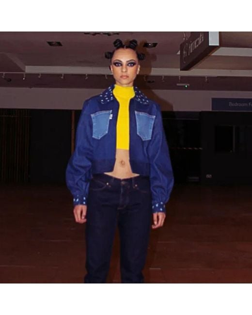 Couture to Your Door Blue Neutrals Denim Utilitarian Upcycled Denim Jacket