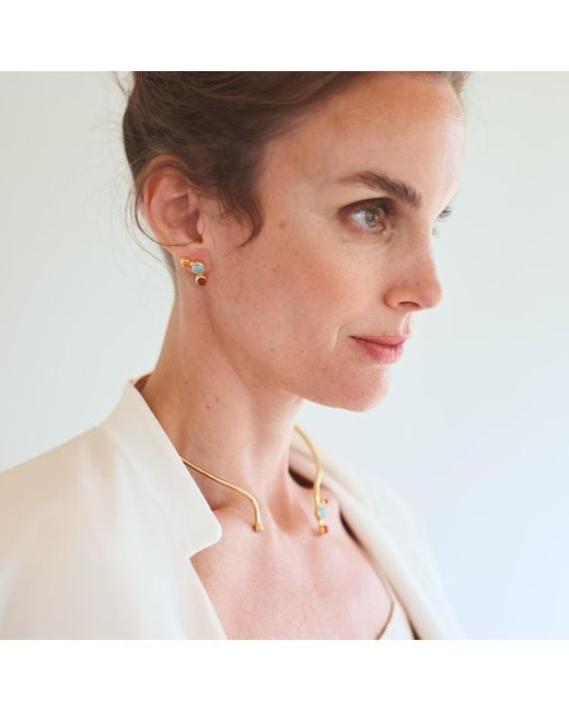 Linda Fiore Metallic Aurora Earrings Vermeil