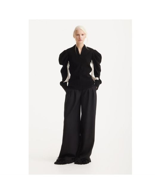 Julia Allert Black Party Minimalist Long Sleeve Top