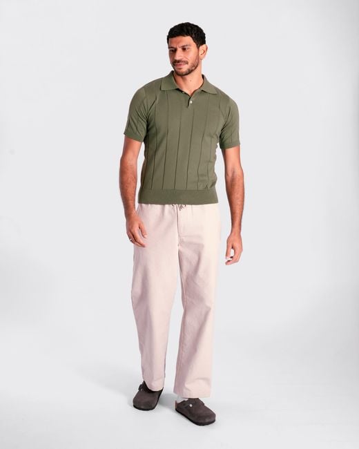 Far Afield Green Jacobs Knit Polo for men
