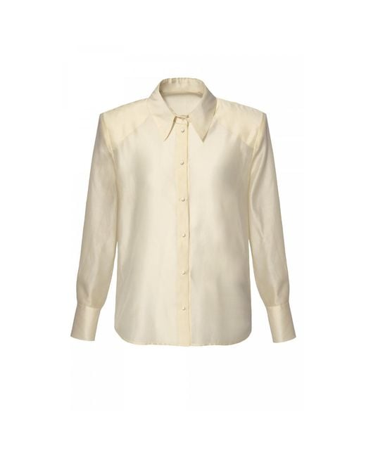 AGGI by HALEWSKI Natural Sarita Butter Elegant Shirt With Long Sleeves