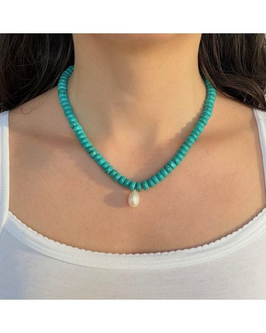 Leni James Blue The Livia And Pearl Necklace
