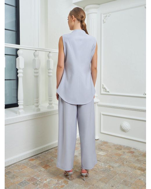 Lumina Eligma Blue The Gathered Suit Pants Ensemble