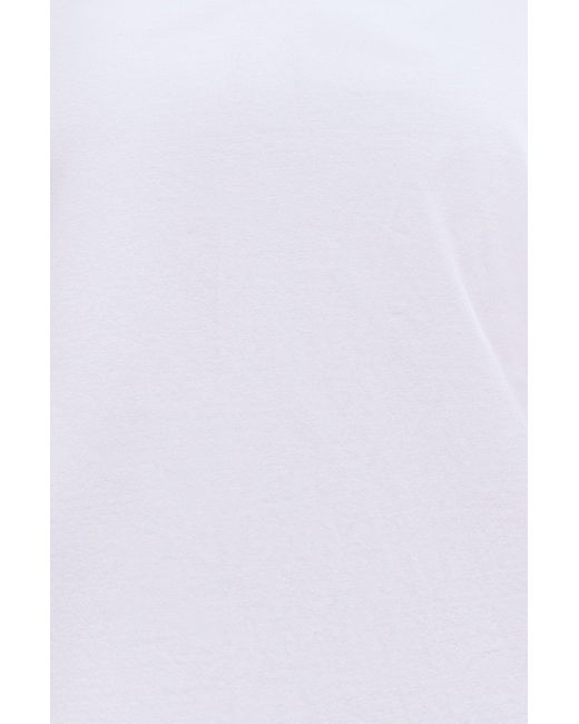 Yumi' White Cotton Jersey T-Shirt With Lace Sleeves