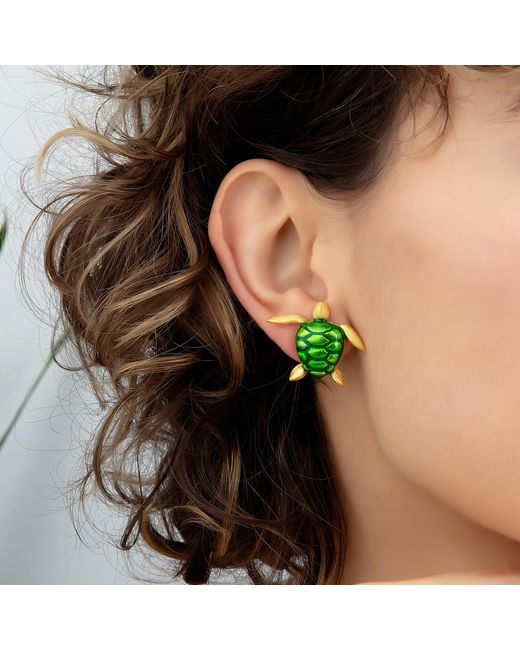 Milou Jewelry Green Sea Turtle Earrings