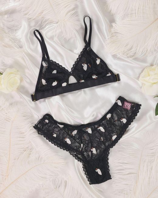 Empress Mimi Black Swan Maidens French Briefs