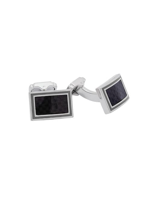 Tateossian Black Thompson Carbon Enhance Cufflinks for men