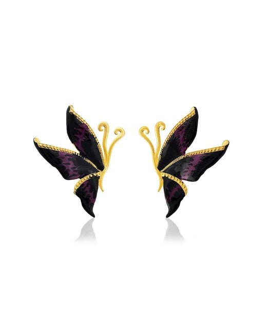 Milou Jewelry Black Butterfly Earrings