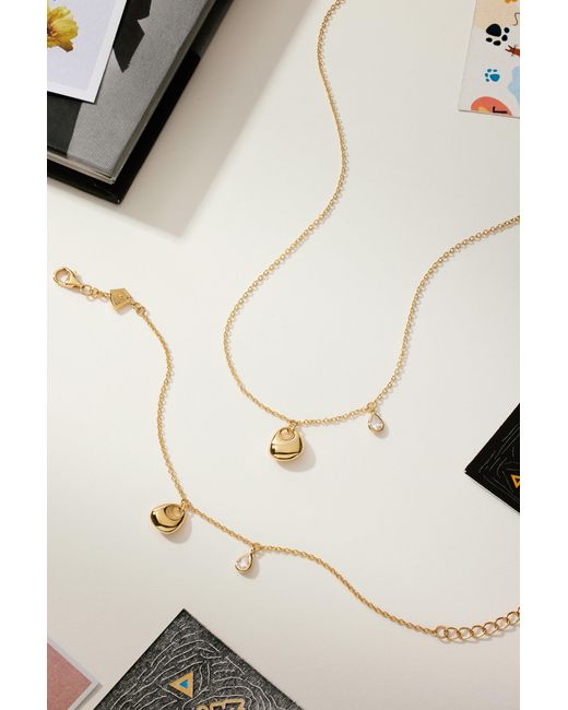 Vanhi Metallic Nora Double Pendant Necklace