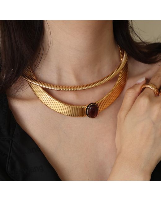 Retro Chic Metallic Minimalist Choker